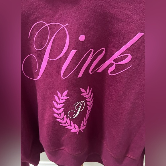PINK Victoria's Secret Pinkish/Purple Cropped Hoodie Sweater - Picture 4 of 5